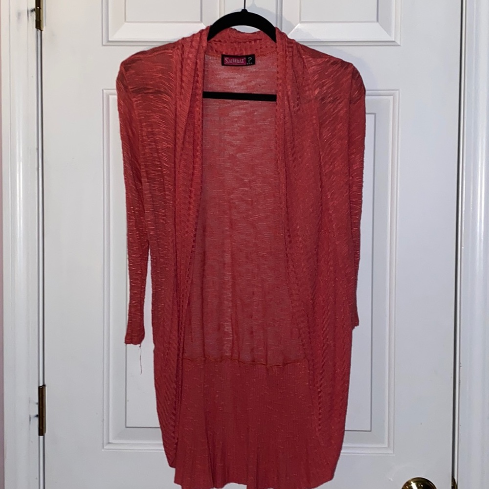 Long peach cardigan